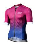 MONTON Cycling short sleeve jersey - GEO-SCALE CLARET - blue/pink