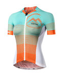 MONTON Cycling short sleeve jersey - ALANYA LADY - green/orange/white