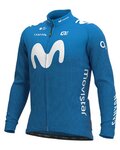 ALÉ Cycling winter long sleeve jersey - MOVISTAR 2021 WINTER - light blue