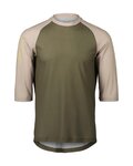 POC Cycling short sleeve jersey - MTB PURE 3/4  - green/beige