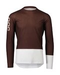 POC Cycling summer long sleeve jersey - MTB PURE - brown/white