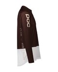 POC Cycling summer long sleeve jersey - MTB PURE - brown/white