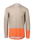 POC Cycling summer long sleeve jersey - MTB PURE - brown/orange