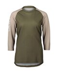 POC Cycling short sleeve jersey - MTB PURE 3/4 LADY - beige/green