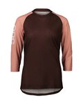 POC Cycling short sleeve jersey - MTB PURE 3/4 LADY - brown/pink
