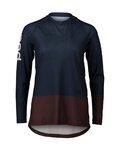 POC Cycling summer long sleeve jersey - MTB PURE LADY - brown/blue