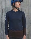 POC Cycling summer long sleeve jersey - MTB PURE LADY - brown/blue