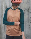 POC Cycling summer long sleeve jersey - MTB PURE LADY - green/brown