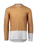 POC Cycling summer long sleeve jersey - MTB PURE - white/brown