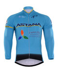 Cycling winter long sleeve jersey - ASTANA 2017 WINTER - light blue