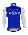 Cycling winter long sleeve jersey - QUICKSTEP 2017 WNT - white/blue