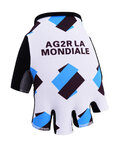 Cycling fingerless gloves - AG2R 2017 - blue/black/white