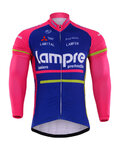 Cycling summer long sleeve jersey - LAMPRE 2017 SUMMER - blue/pink
