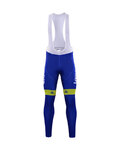 Cycling long bib trousers - LAMPRE 2017 SUMMER - blue/yellow