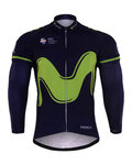 Cycling summer long sleeve jersey - MOVISTAR 2017 SUMMER - green/blue