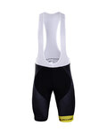 Cycling bib shorts - LOTTO BLACK 2018 - yellow/black