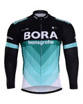 Cycling winter long sleeve jersey - BORA 2018 WINTER - black/green