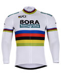 Cycling winter long sleeve jersey - BORA UCI 2018 WINTER - white/multicolour