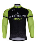 Cycling winter long sleeve jersey - ORICA 2018 WINTER - black/green