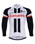Cycling winter long sleeve jersey - SUNWEB 2018 WINTER - white/black