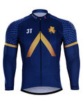 Cycling summer long sleeve jersey - AQUA BLUE 2018 SMR - blue/gold