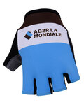 BONAVELO Cycling fingerless gloves - AG2R 2018 - white/blue/brown