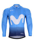 BONAVELO Cycling summer long sleeve jersey - MOVISTAR 2018 SUMMER - light blue