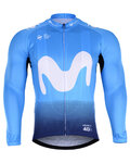 BONAVELO Cycling summer long sleeve jersey - MOVISTAR 2019 SUMMER - blue
