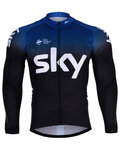 BONAVELO Cycling winter long sleeve jersey - SKY 2019 WINTER - blue/black