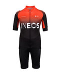 BONAVELO Cycling short sleeve jersey and shorts - INEOS 2020 KIDS - red/black