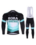 BONAVELO Cycling long sleeve jersey and bibtights - BORA 2020 SUMMER - black/green/white