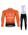 BONAVELO Cycling long sleeve jersey and bibtights - CCC 2020 SUMMER - orange/black