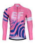 BONAVELO Cycling winter long sleeve jersey - EDUCATION F. '20 WNT - blue/pink