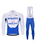 BONAVELO Cycling long sleeve jersey and bibtights - QUICKSTEP 2020 SMR - blue