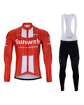 BONAVELO Cycling winter set - SUNWEB 2020 WINTER - red/white/black