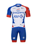 BONAVELO Cycling short sleeve jersey and shorts - GROUPAMA FDJ 2021 - white/blue/red