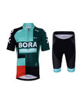 BONAVELO Cycling short sleeve jersey and shorts - BORA 2022 KIDS - green/white/black