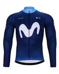 BONAVELO Cycling winter long sleeve jersey - MOVISTAR 2024 WINTER - white/blue