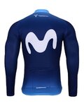 BONAVELO Cycling winter long sleeve jersey - MOVISTAR 2024 WINTER - white/blue