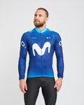 BONAVELO Cycling winter long sleeve jersey - MOVISTAR 2024 WINTER - white/blue