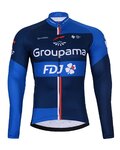 BONAVELO Cycling winter long sleeve jersey - FDJ 2025 WINTER - blue/black