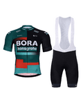 BONAVELO Cycling short sleeve jersey and shorts - BORA 2023 - red/black/green