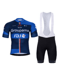 BONAVELO Cycling short sleeve jersey and shorts - GROUPAMA FDJ 2025 - black/blue
