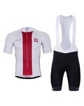 BONAVELO Cycling short sleeve jersey and shorts - POLAND I. - white/red/black