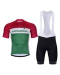 BONAVELO Cycling short sleeve jersey and shorts - HUNGARY - green/white/black/red