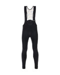 SANTINI Cycling long bib trousers - SVOLTA WINTER - black/orange
