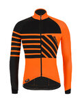 SANTINI Cycling winter long sleeve jersey - SVOLTA WINTER - black/orange