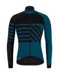 SANTINI Cycling winter long sleeve jersey - SVOLTA WINTER - black/blue