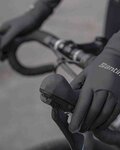 SANTINI Cycling long-finger gloves - VEGA XTREME - black