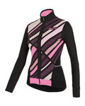 SANTINI Cycling winter long sleeve jersey - CORAL RAGGIO LADY - pink/black